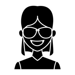 Woman with sunglasses cartoon