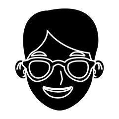 Man with sunglasses face