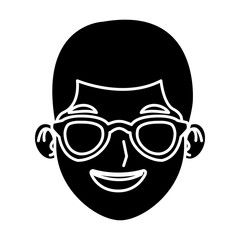 Man with sunglasses face