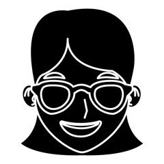 Woman with sunglasses cartoon