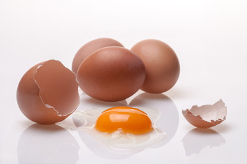 Eggs isolated on white