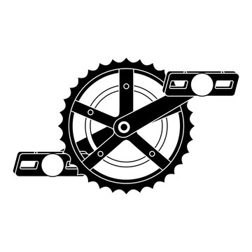 bicycle sprocket with pedal vector illustration design