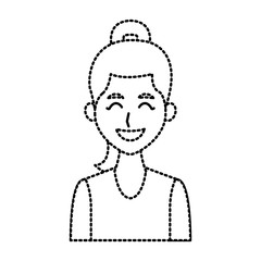 Young woman profile cartoon