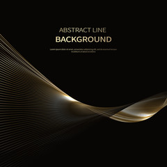 Abstract background of luxury gold lines