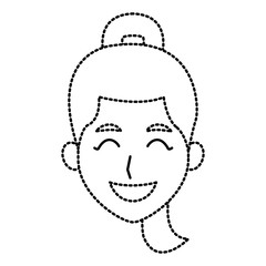 Young woman face cartoon