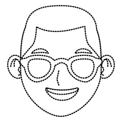 Man with sunglasses face