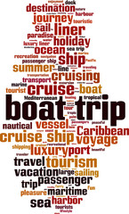 Fototapeta premium Boat trip word cloud
