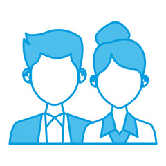 Elegant couple avatar cartoon