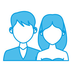 Elegant couple avatar cartoon