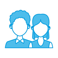 Elegant couple avatar cartoon