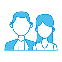 Elegant couple avatar cartoon