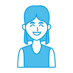 Young woman profile cartoon