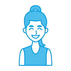 Fototapeta premium Young woman profile cartoon