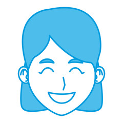 Young woman face cartoon