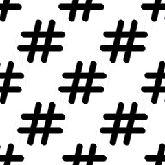 Hashtagand star icon seamless pattern. Hashtag random seamless pattern
