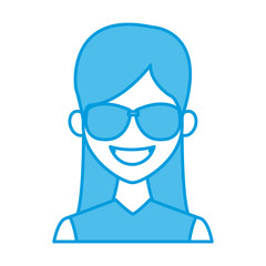 Obraz na płótnie Canvas Young fashion woman with sunglasses cartoon