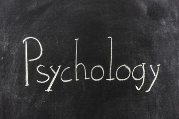 Psychology written on the blackboard