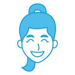 Young woman face cartoon