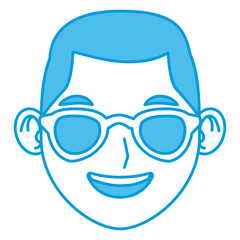 Man with sunglasses face