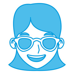 Woman with sunglasses cartoon