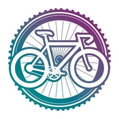 racing bicycle with wheel vector illustration design