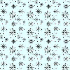 Seamless Snowflakes pattern Background for Christmas and New year. Vector Illustration