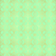 Snowflakes seamless pattern. Golden green background with christmas elements. Vector illustration