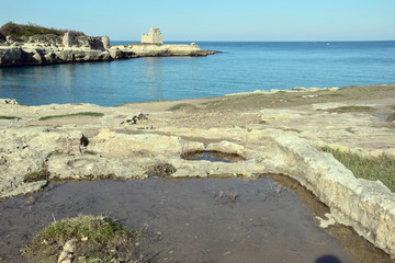 Fototapeta premium Coastline in Roca near Otranto in Salento, Apulia region, Italy