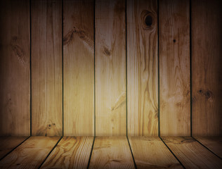 Empty room. Wooden background. Place for text.