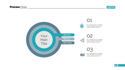 Three Concentric Circles Process Slide Template