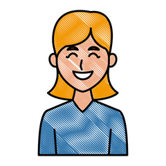 Young woman profile cartoon