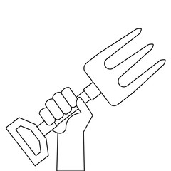 Obraz premium hand with gardening rake vector illustration design