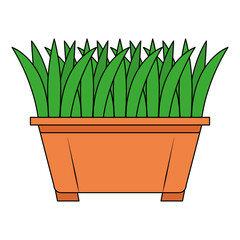 grass in pot icon vector illustration design