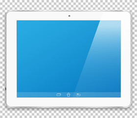 Realistic tablet computer with a blank screen to present your application design.