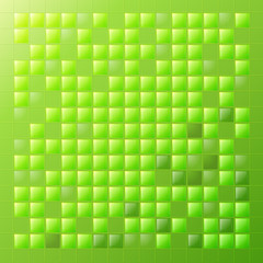 Positive bright background with green squares. Glass and light.Vector Illustration .Eps 10.