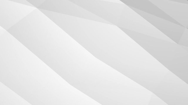 Abstract white cg polygonal crystal surface. Geometric poly silver triangles motion background.