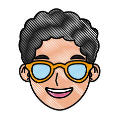 Man with sunglasses face