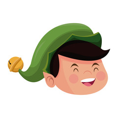 Cute elf face christmas cartoon