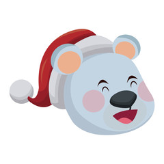 Bear christmas head cartoon