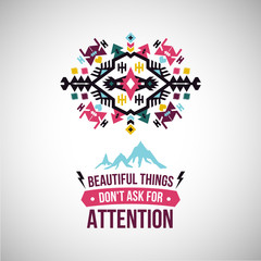 Naklejka premium Vector colorful decorative element on native ethnic style