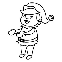 Cute elf christmas cartoon