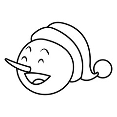 Obraz premium Snowman face christmas cartoon