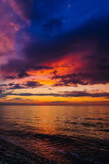 Fabulous purple sunset over the Black Sea