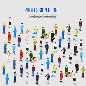 Human Professions Isometric Background