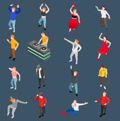 Dancing People Isometric Set