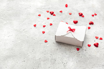 Gift box. The concept of the day of St. Valentine's, weddings, birthday, New Year, Christmas and other holidays