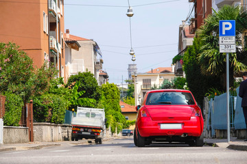 Verona, Italy - July, 27, 2017: cars on a parking in Verona