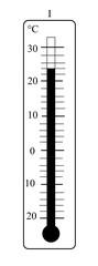 Thermometer icon. Vector. Celsius scale. measuring hot and cold temperature.