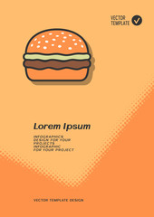 Brochure or web banner design with hamburger icon