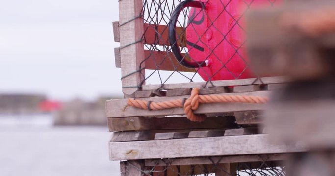 Colorful lobster traps - extreme close up